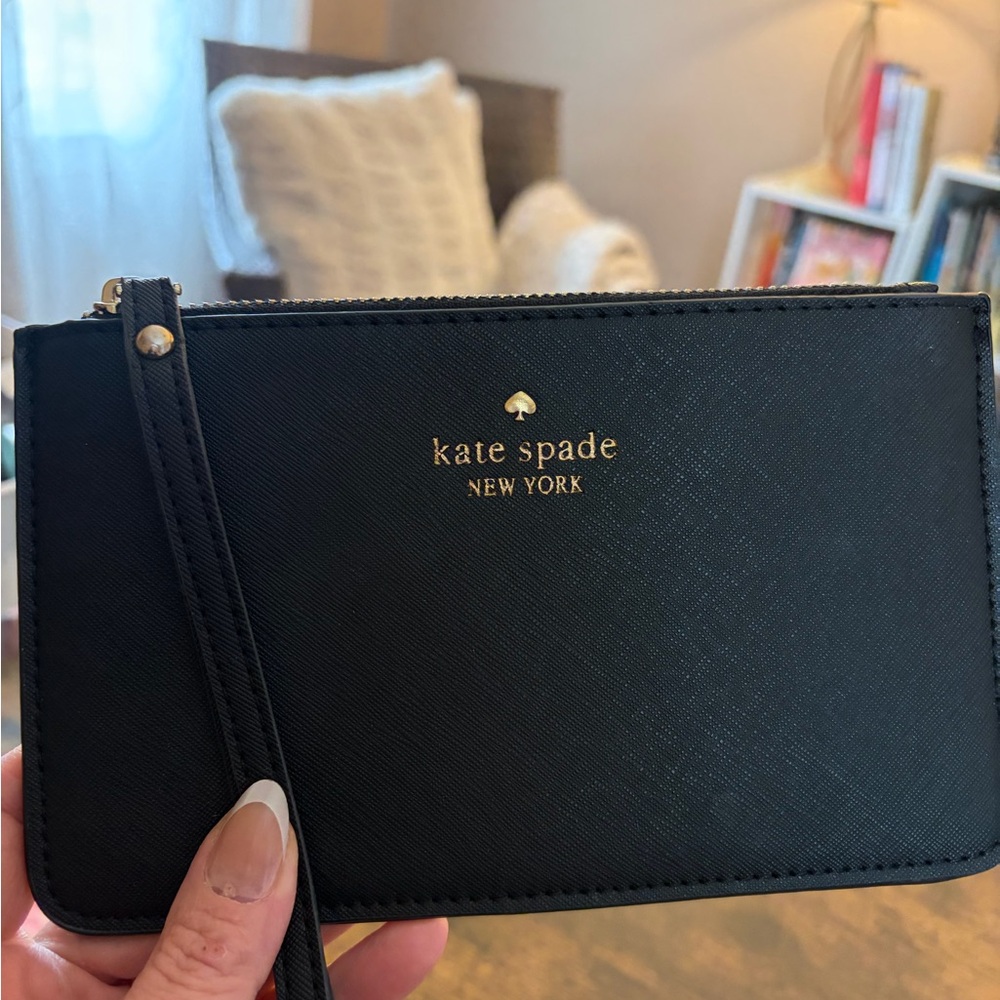 Kate Spade Black Clutch with Wrist Strap